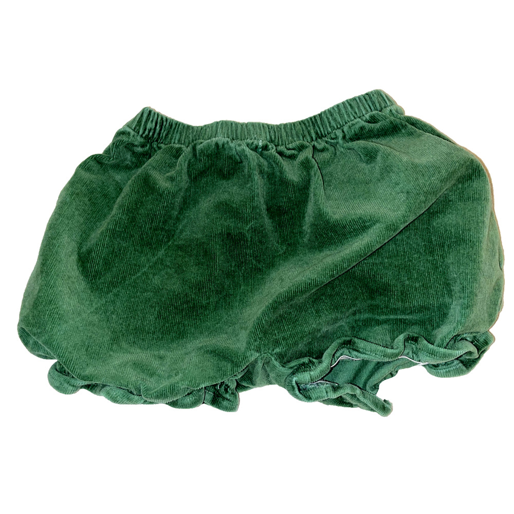 BABY GIRL BISBY MOSS GREEN CORDUROY BLOOMER SHORTS SZ 12-18 MONTHS ELASTIC WAIST